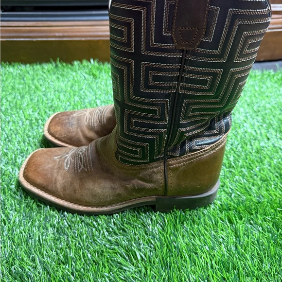 Cowboy Legend Youth Size 5 Brown and Black Western Boots - Picture 3 of 11
